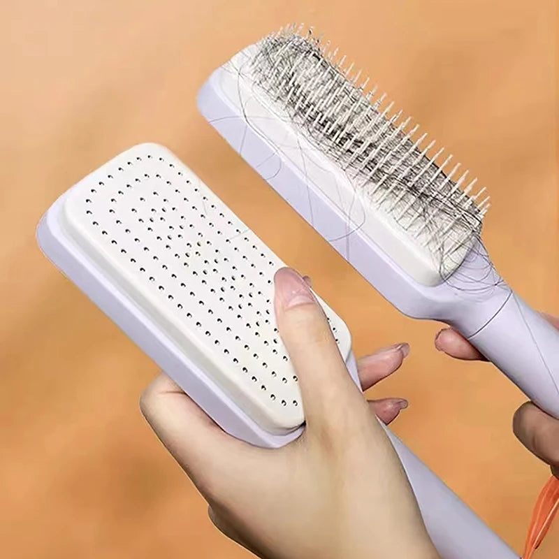 Self-Cleaning Hairbrush - One-Key Cleaning Scalp Massage Comb