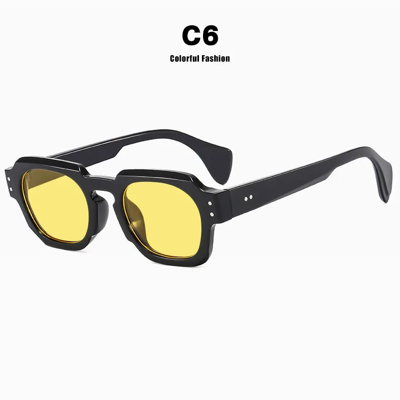 2025 Fashion Small Square Rivets Sunglasses Women Thick Frame Travel Sun Glasses Men's Ladies Sun Shades UV400 Unisex Eyewears