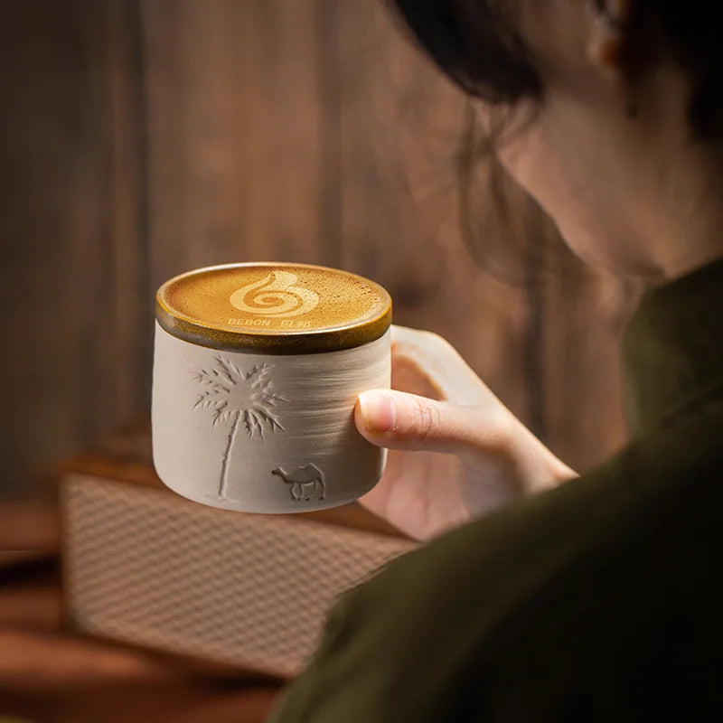 Coarse pottery espresso cup,Ceramic Mug, Simple & High-Grade Coffee Cup, Milk Cup