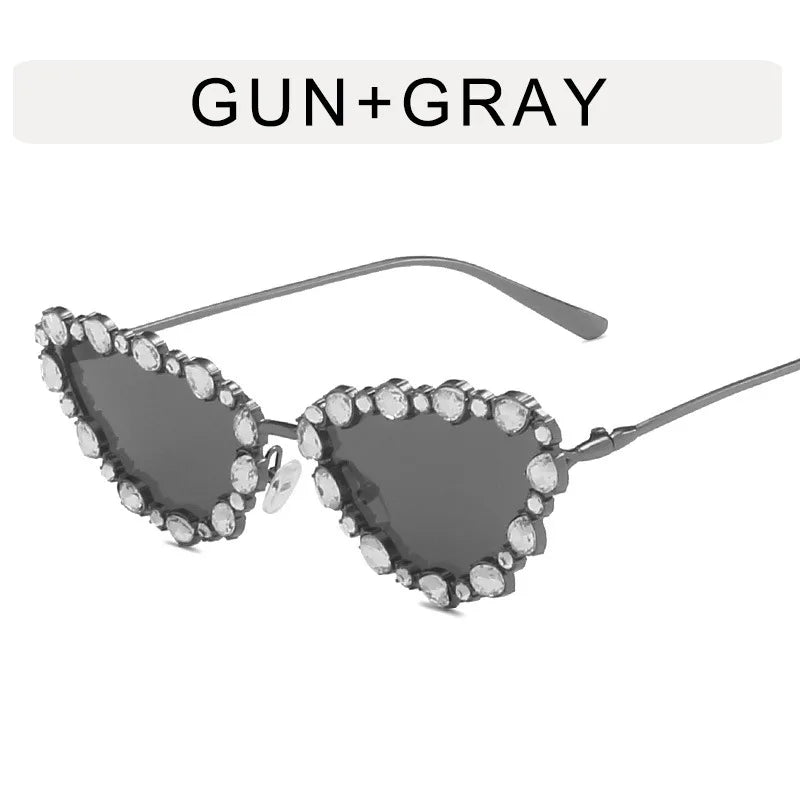 56219 Brand Diamond Sunglasses Women Cat Eye Retro Sun Glasses for Women Luxury Vintage Shades Female Black Oculos