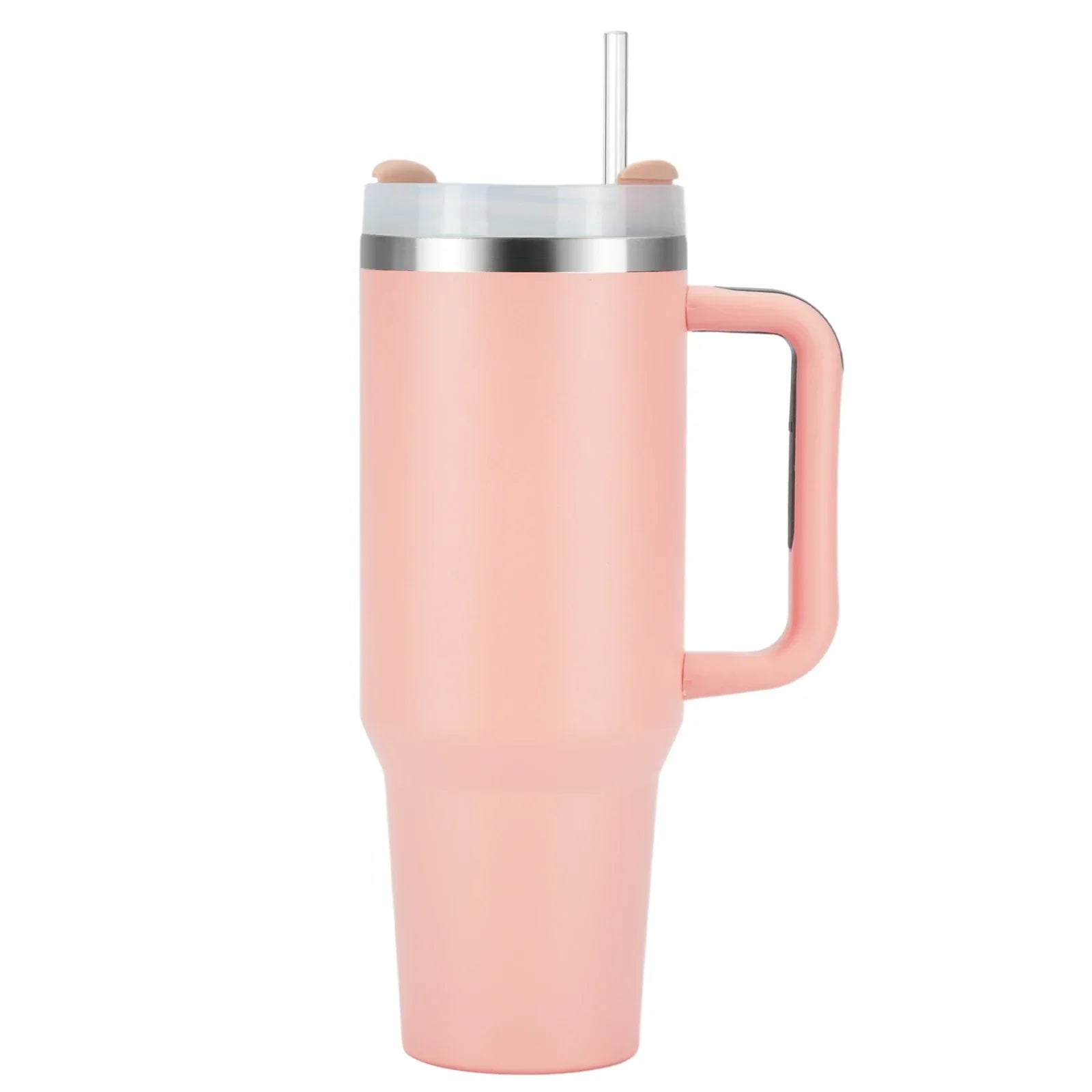 40oz Stainless Steel Tumbler with Handle & Straw - Vacuum Insulated Travel Mug