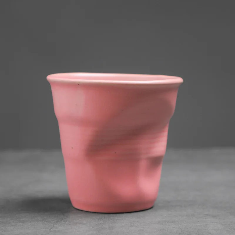Mini Creative Irregular Coffee Cup - 90/180ml Retro Ceramic