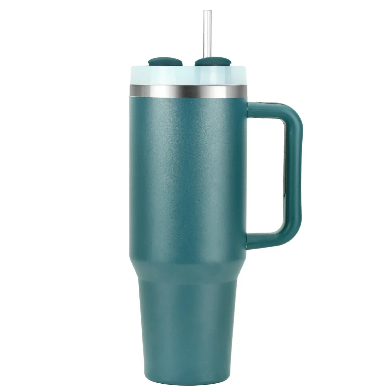 40oz Stainless Steel Tumbler with Handle & Straw - Vacuum Insulated Travel Mug