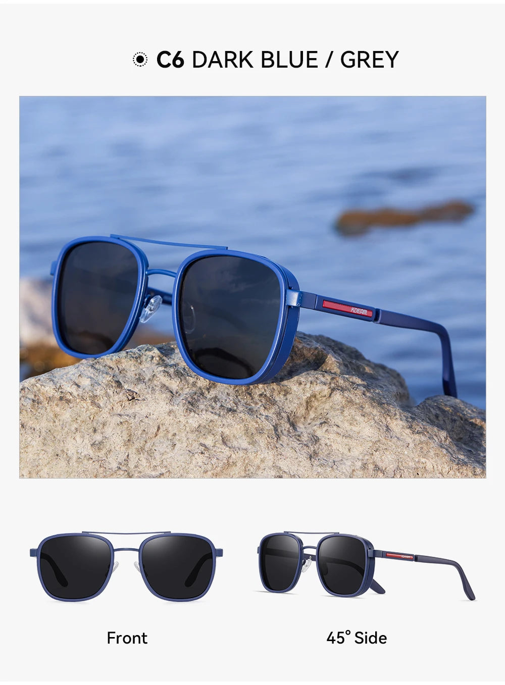 KDEAM Full-Rim Polarized Sunglasses For Men Crafted From High-Quality TR90 Sunglasses Fishing And Driving