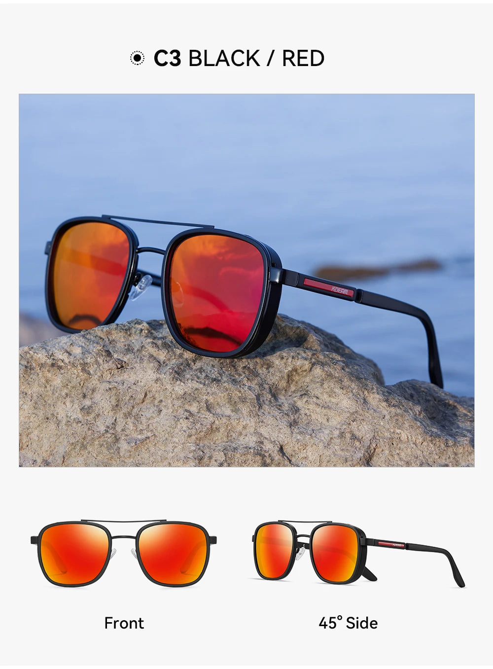 KDEAM Full-Rim Polarized Sunglasses For Men Crafted From High-Quality TR90 Sunglasses Fishing And Driving