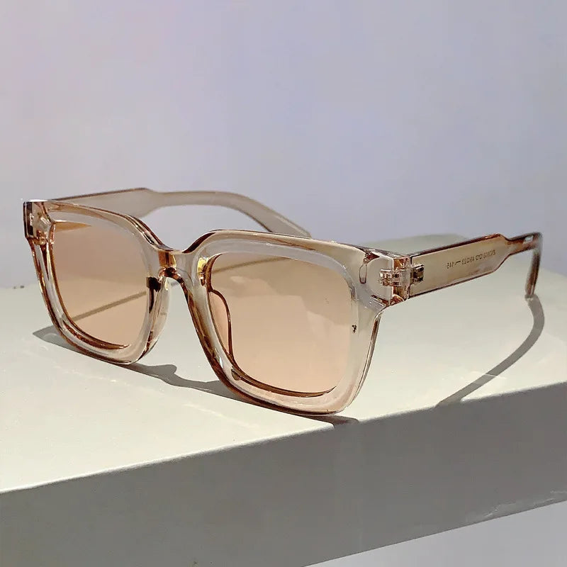 Luxury Brand Designer Classic Vintage Square Sunglasses Women For Men Olive Green Sun Glasses Trend Punk Popular Travel Shades