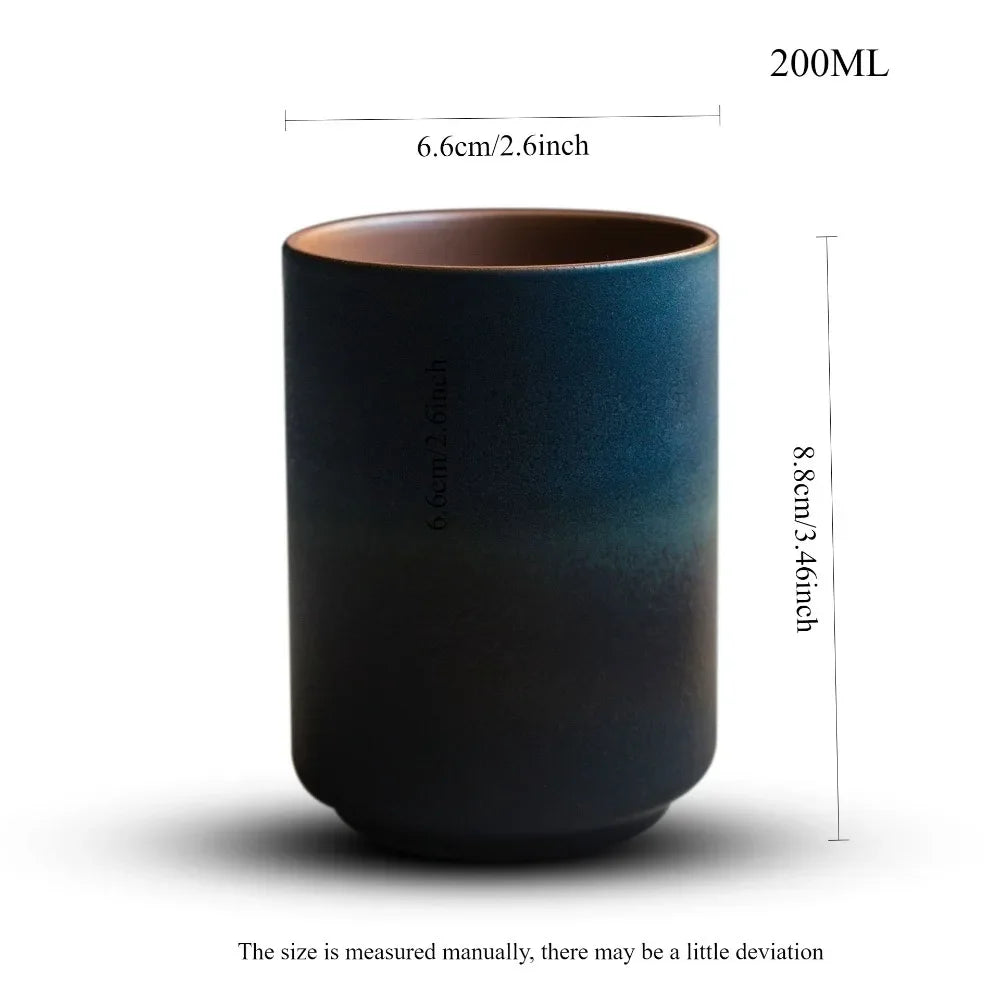 1pc Restaurant Kiln Coffee Cup 200ML Japanese Tea Cup High Temperature Resistant Ceramic Retro Style  Gradient Mug Drinkware