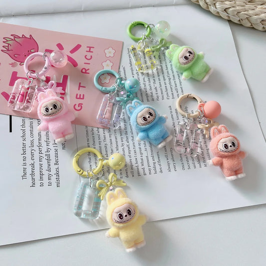 Kawaii Keychain With Bow Car Hanging Pendant Decor Cartoon Backpack Hanging Keychain Charms Keyrings Party Gift For Kid брелок