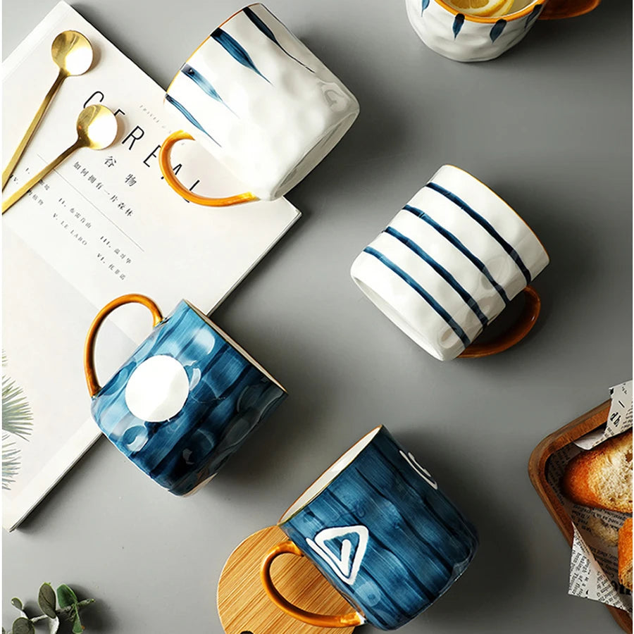 400ml Japanese Ceramic Coffee Mug - Bumpy Surface Heat-Resistant Cup