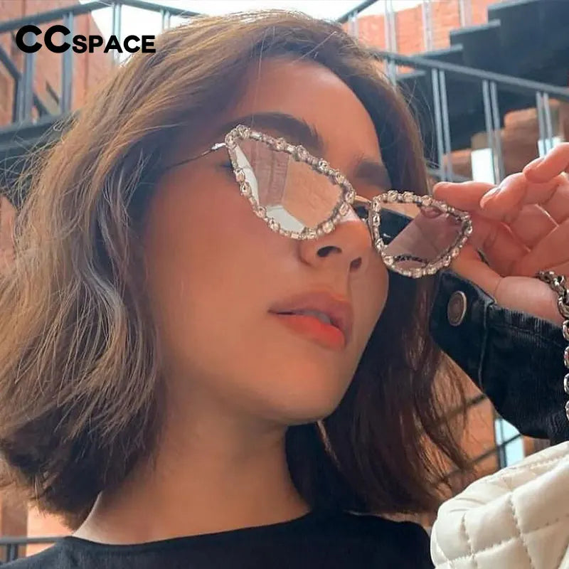 56219 Brand Diamond Sunglasses Women Cat Eye Retro Sun Glasses for Women Luxury Vintage Shades Female Black Oculos