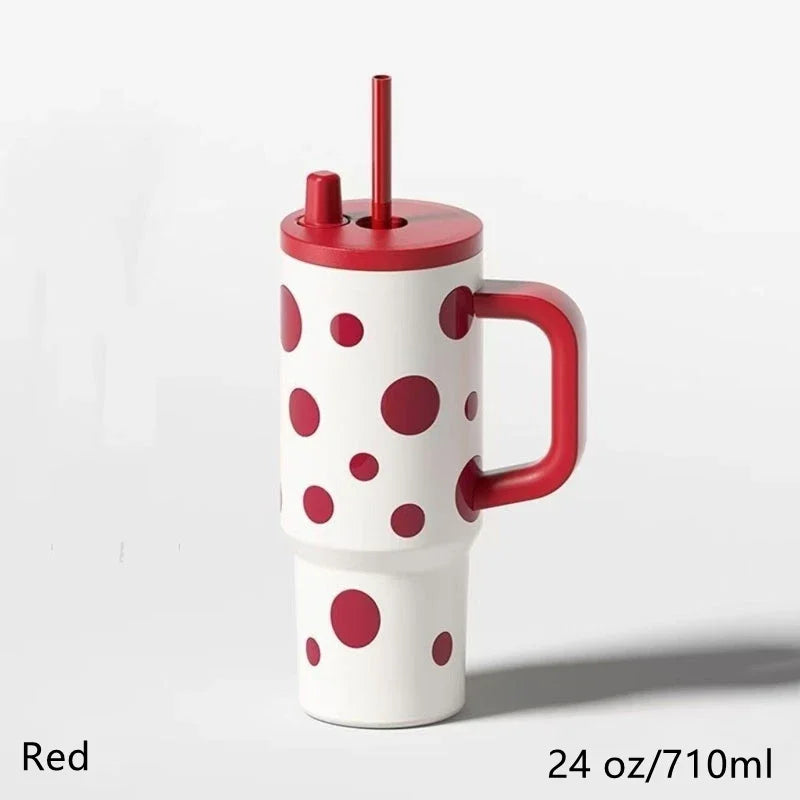 316 Stainless Steel Thermos Cup - Stylish Women's Portable Straw Tumbler