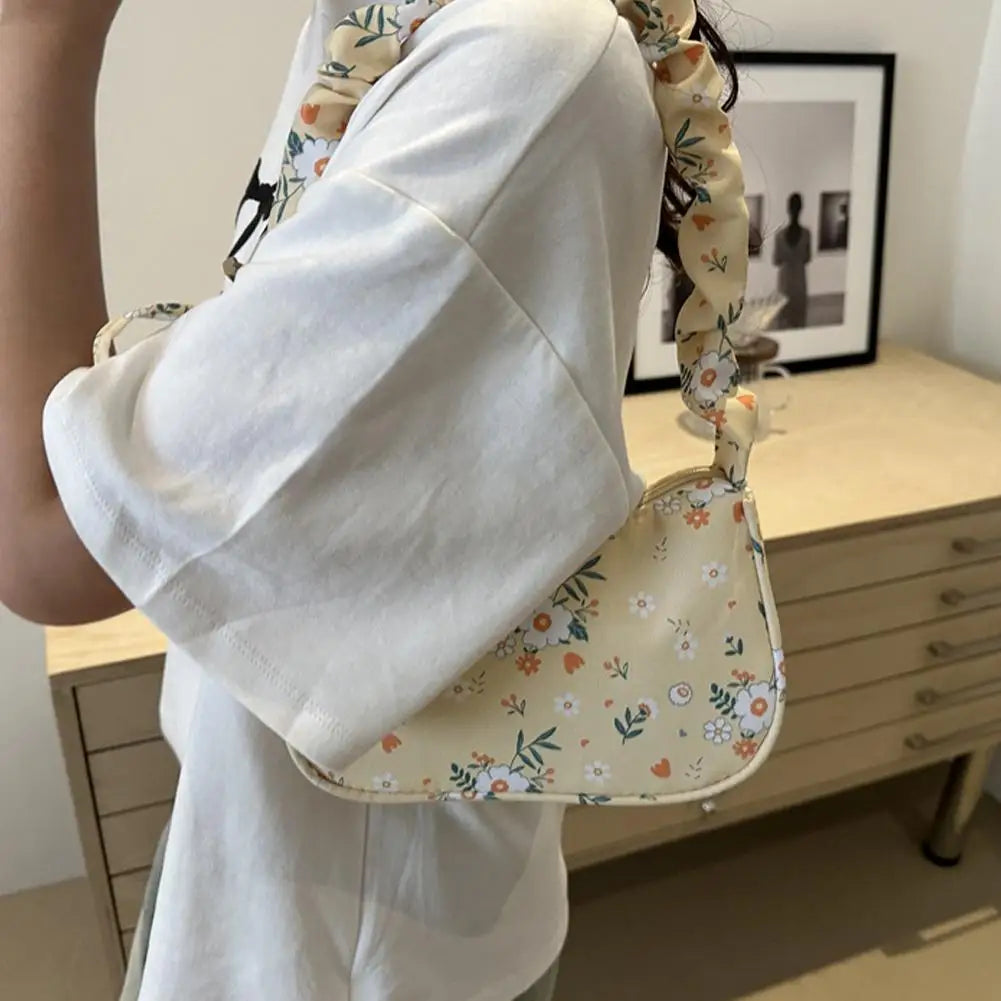 New Sweet Corduroy Tote Bag Trendy Gentle Zipper Underarm Bag Large Capacity Women Girl Y2k Strawberry Shoulder Bag
