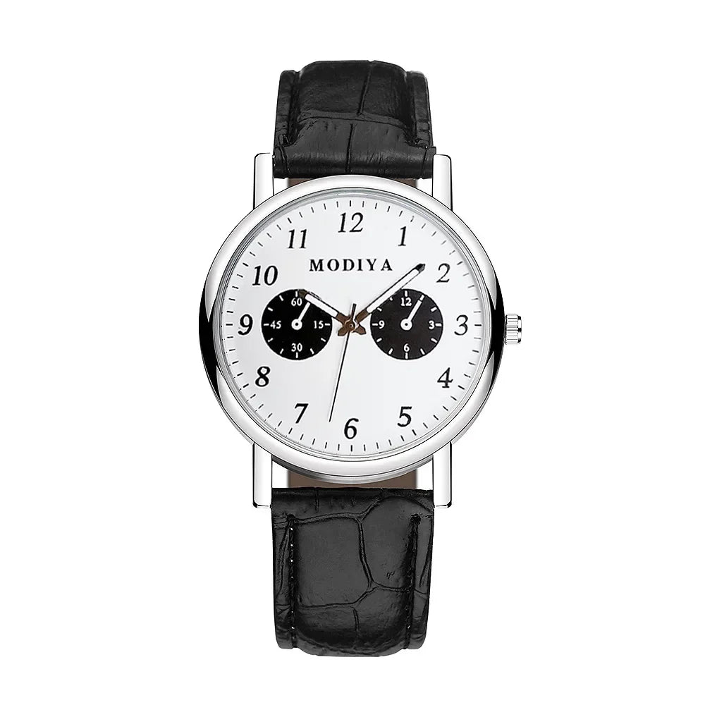 Men's Business Leather Strap Watch - Luxury Quartz Wristwatch