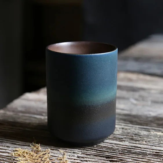 1pc Restaurant Kiln Coffee Cup 200ML Japanese Tea Cup High Temperature Resistant Ceramic Retro Style  Gradient Mug Drinkware