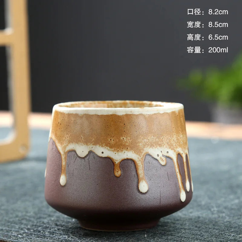Ceramic Cup Vintage Coarse Pottery Coffee Cup Household drinking single cup cooking tea cups around the stove