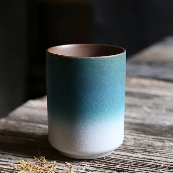 1pc Restaurant Kiln Coffee Cup 200ML Japanese Tea Cup High Temperature Resistant Ceramic Retro Style  Gradient Mug Drinkware