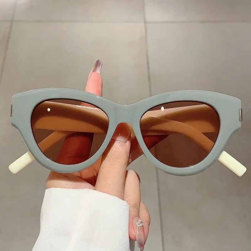 Fashion Vintage Cat Eye Sunglasses Women For Female Sun Glasses Punk Shades Luxury Brand Designer Elegant Lady Eyeglasses UV400