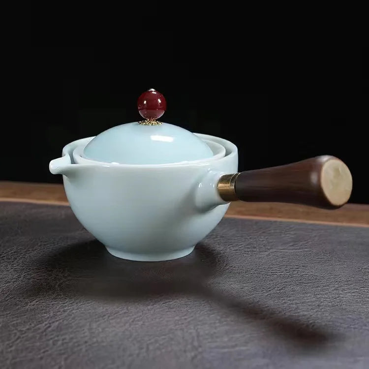 Automatic Rotating Ceramic Teapot - Kung Fu Tea Set