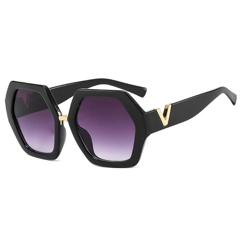 Fashion Luxury Designer Sunglasses Women Men Oversized Polygonal Sun Glasses Female Vintage Travel Driving Shades Eyewear UV400