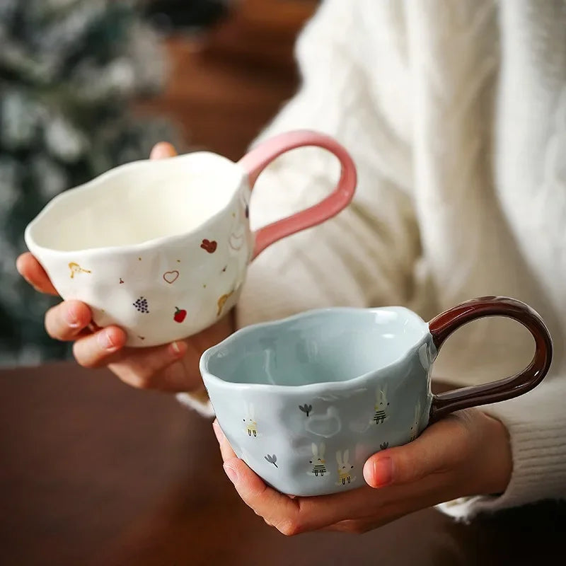 300ml Cute Bear Rabbit Ceramic Mug - Kids Coffee Cup