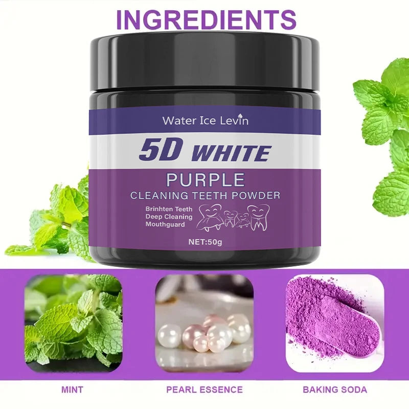 Purple Teeth Whitening Powder - Visible Results in 5 Days