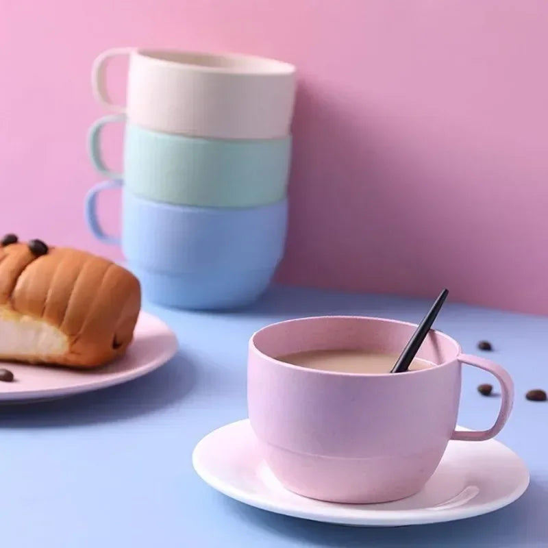 Eco-Friendly Wheat Straw Coffee Mug - European Style