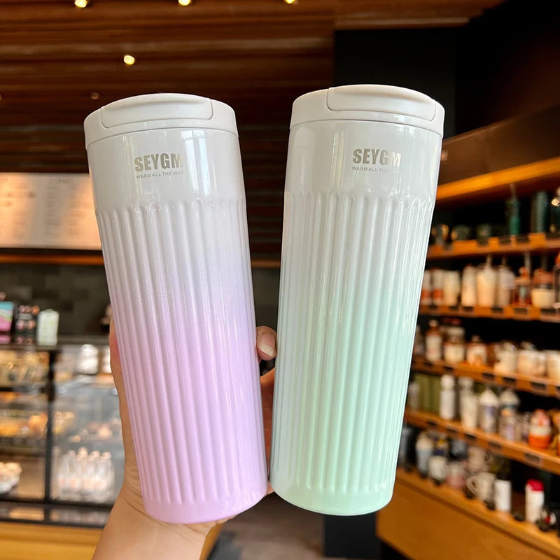 Stainless Steel Thermal Coffee Bottle 400/500ml - Leak-proof Travel Mug
