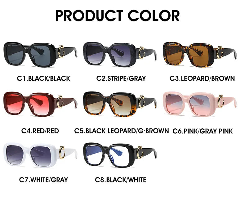 Big Frame Luxury Brand Designer Vintage Square Sunglasses Women For Men Sun Glasses Punk Classic Outdoor Gold Leopard Shades