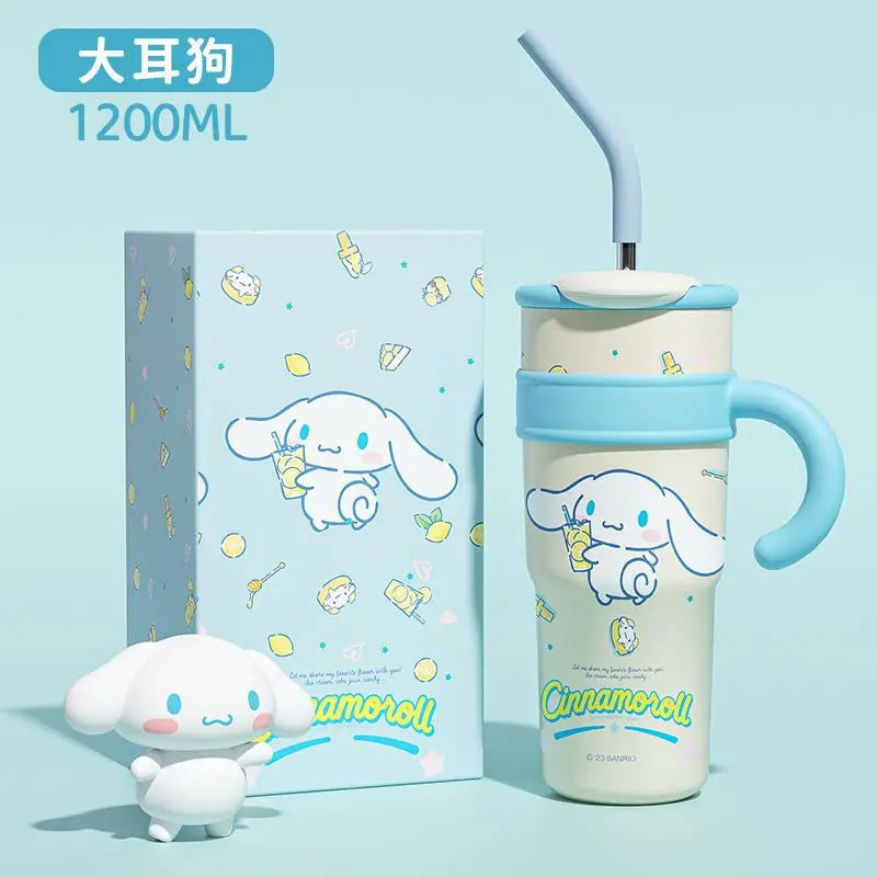 Sanrio Hello Kitty 700/1200ml Stanley Cup Large Capacity Cute Straw Insulated Cup My Melody Cartoon Child Stainless Cup Gift
