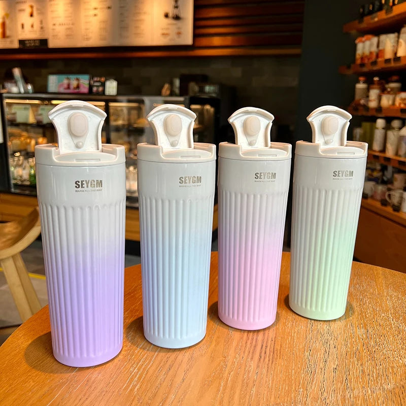 Stainless Steel Thermal Coffee Bottle 400/500ml - Leak-proof Travel Mug