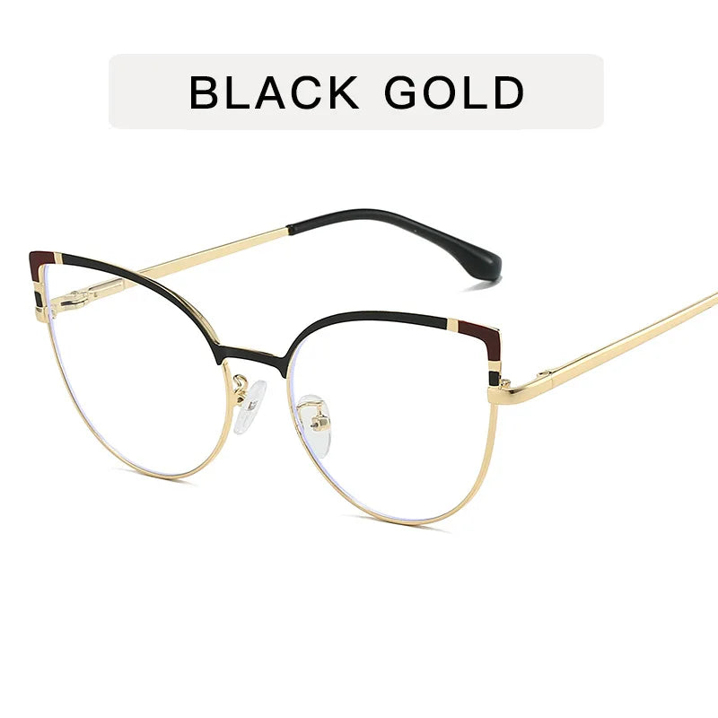 Cute cat eye glasses frame metal anti-blue light glasses female ins fashion spring leg glasses frame computer goggles whosale