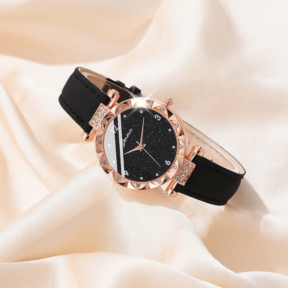 Women's Watch Set - 5pcs Luxury Rhinestone Quartz Watches