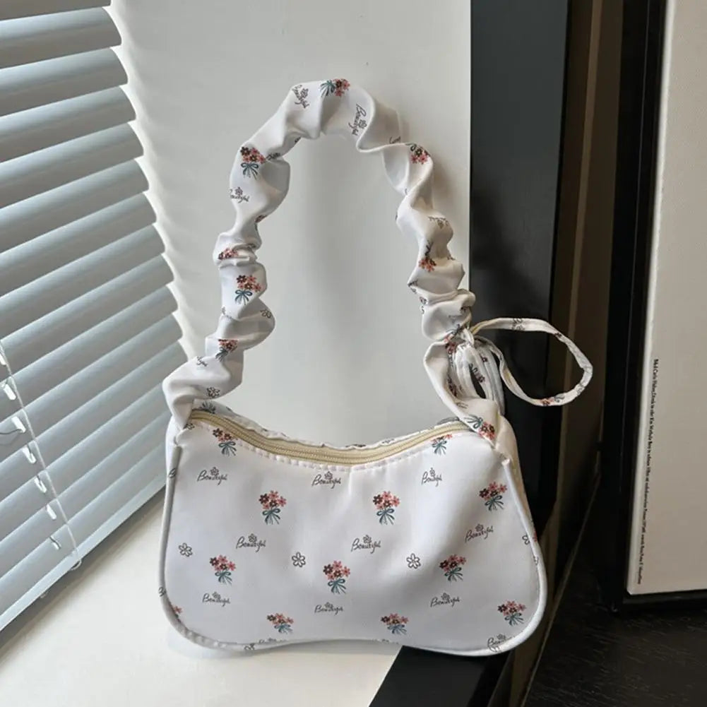 New Sweet Corduroy Tote Bag Trendy Gentle Zipper Underarm Bag Large Capacity Women Girl Y2k Strawberry Shoulder Bag