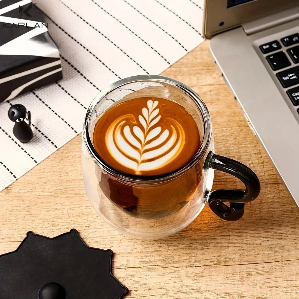 8.45/6.76oz Cute Cat Glass Cups Double-Walled Heat Resistant Milk Coffee Mug for Home Use Summer Winter Drinkware Gift Water Cup