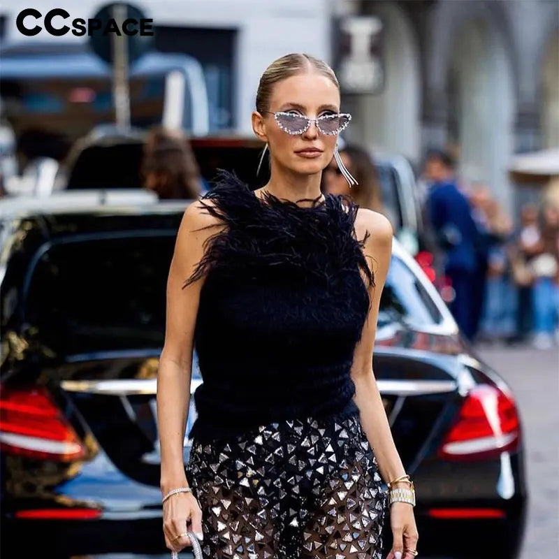 56219 Brand Diamond Sunglasses Women Cat Eye Retro Sun Glasses for Women Luxury Vintage Shades Female Black Oculos