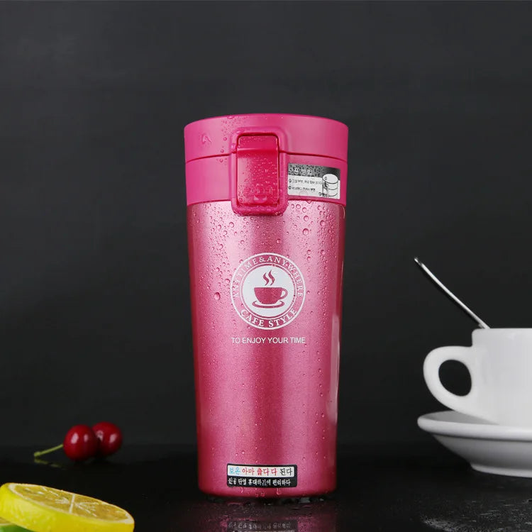 380ML Thermal Mug Double Wall 304 Stainless Steel Coffee Cup Vacuum Flask Thermos Water Bottle Tea Coffee Leak-proof Thermos Mug