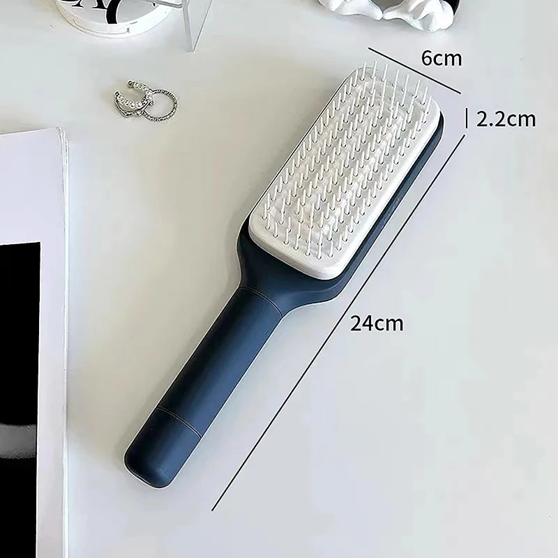 Self-Cleaning Hairbrush - One-Key Cleaning Scalp Massage Comb