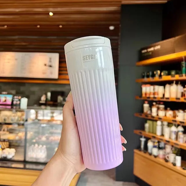Stainless Steel Thermal Coffee Bottle 400/500ml - Leak-proof Travel Mug