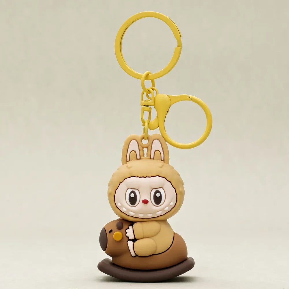 Cute Cartoon Wooden Horse Keychain - Student Backpack Pendant