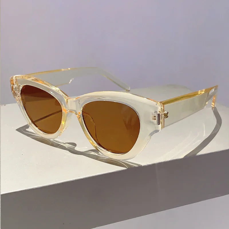 Fashion Vintage Cat Eye Sunglasses Women For Female Sun Glasses Punk Shades Luxury Brand Designer Elegant Lady Eyeglasses UV400