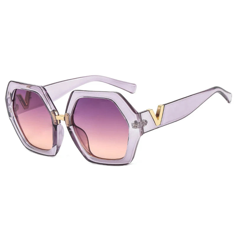 Fashion Luxury Designer Sunglasses Women Men Oversized Polygonal Sun Glasses Female Vintage Travel Driving Shades Eyewear UV400