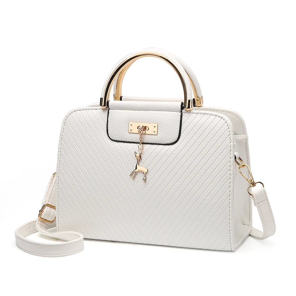 Korean Fashion Leather Handbag 2025 - Small Square Crossbody Bag