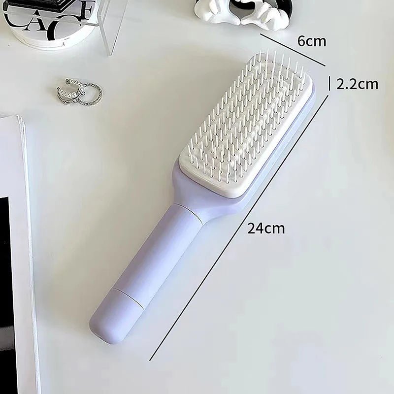 Self-Cleaning Hairbrush - One-Key Cleaning Scalp Massage Comb