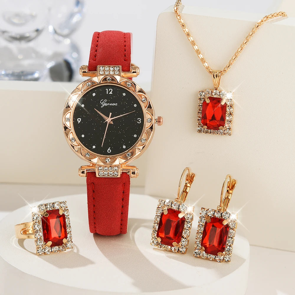 Women's Watch Set - 5pcs Luxury Rhinestone Quartz Watches