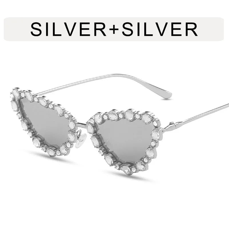56219 Brand Diamond Sunglasses Women Cat Eye Retro Sun Glasses for Women Luxury Vintage Shades Female Black Oculos