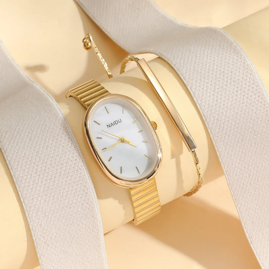 Elegant Oval Women Quartz Watch Luxury Brand Stainless Steel Band Dress Wristwatch Fashion Casual Classical Ladies Watches
