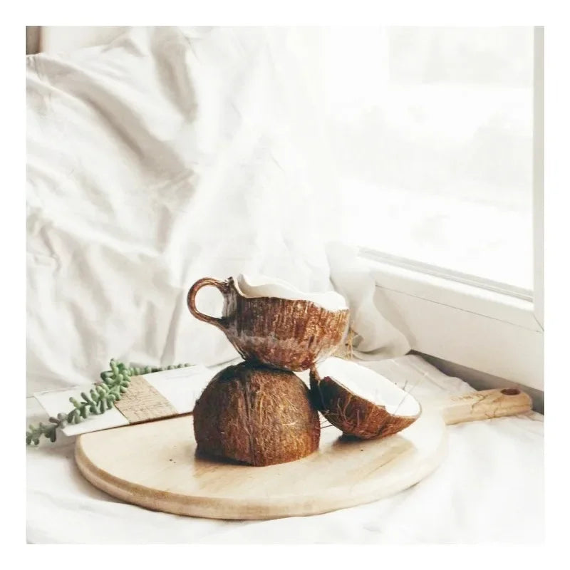 Korean Retro Hand Pinched Ceramic Coffee Cup - 250ml