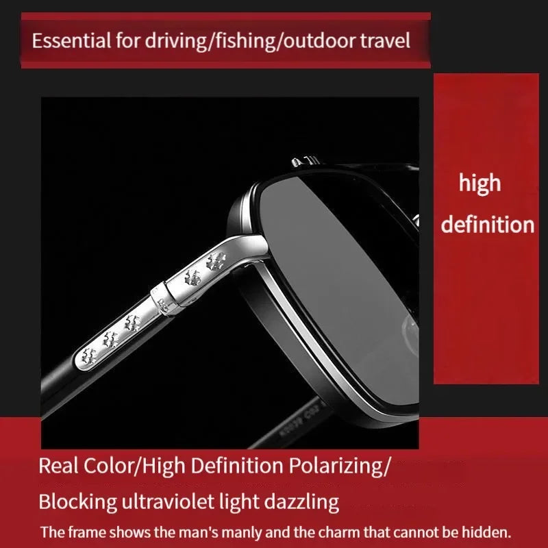 Fashion Polarized Square Metal Sunglasses Women Men Trending Products Polaroid Car Driving Glasses Double Beam Oculos Masculino