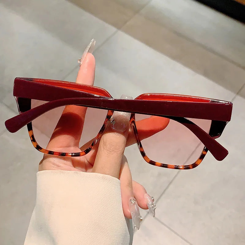 Vintage Candy Color Square Sunglasses Women For Men Trendy Sun Glasses Punk Luxury Brand Designer Popular Travel Shades UV400