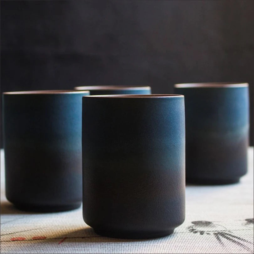 1pc Restaurant Kiln Coffee Cup 200ML Japanese Tea Cup High Temperature Resistant Ceramic Retro Style  Gradient Mug Drinkware